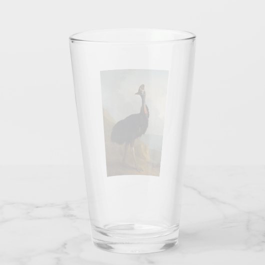 Cassowary (Australische vogel) (Wilde Dierenkunst) Glas (Achterkant)