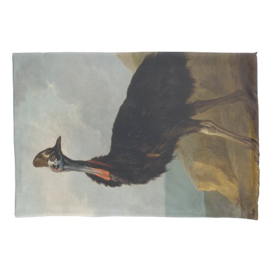 Cassowary (Australische vogel) (Wilde Dierenkunst) Kussensloop (Voorkant-Links)