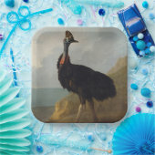 Cassowary (Australische vogel) (Wilde Dierenkunst) Papieren Bordje (Feest)