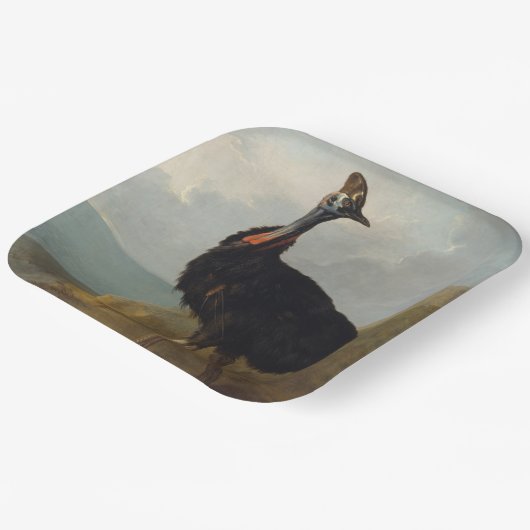 Cassowary (Australische vogel) (Wilde Dierenkunst) Papieren Bordje (Gebogen)