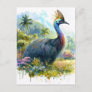 Cassowary Botanical Waterverf Portrait Briefkaart