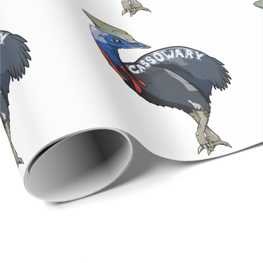 cassowary colored woth text cadeaupapier (Rol Hoek)