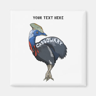 cassowary colored woth text magneet