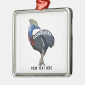 cassowary colored woth text metalen ornament (Links)