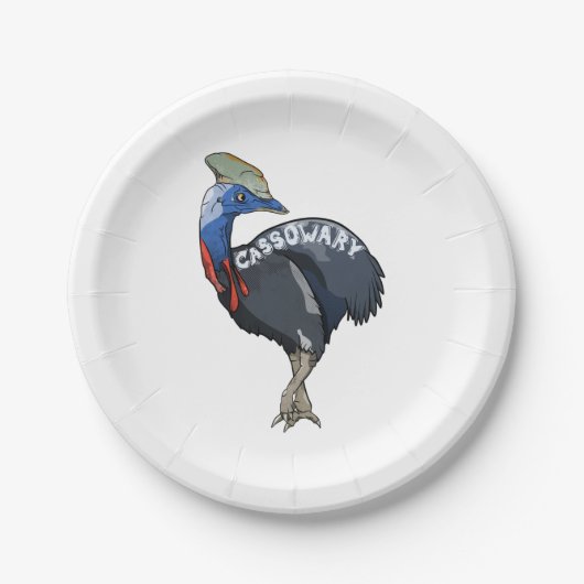 cassowary colored woth text papieren bordje (Voorkant)