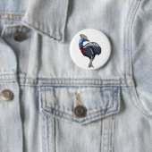 cassowary colored woth text ronde button 5,7 cm (In situ)