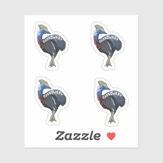 cassowary colored woth text sticker (Vel)