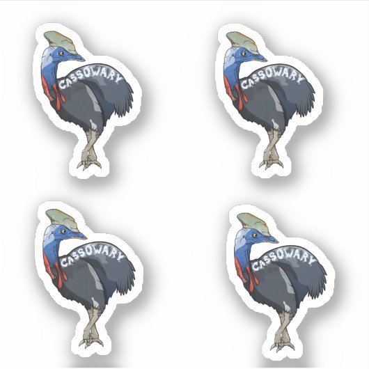 cassowary colored woth text sticker (Voorkant)