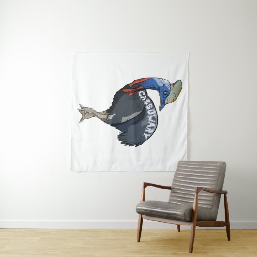 cassowary colored woth text wandkleed (In Situ (horizontaal))