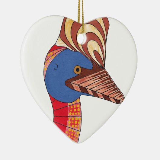 Cassowary Genuine Aboriginal Art Keramisch Ornament (Rechts)