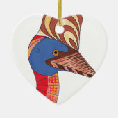Cassowary Genuine Aboriginal Art Keramisch Ornament (Voorkant)