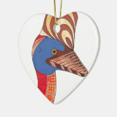 Cassowary Genuine Aboriginal Art Keramisch Ornament (Links)