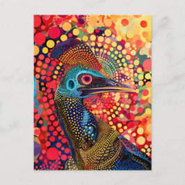 Cassowary in Aboriginal Dot Art Style Briefkaart