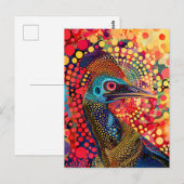 Cassowary in Aboriginal Dot Art Style Briefkaart (Voorkant / Achterkant)