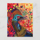 Cassowary in Aboriginal Dot Art Style Briefkaart (Voorkant)