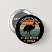 Cassowary Keeper funny Retro bird lover Ronde Button 5,7 Cm (Voorkant /achterkant)