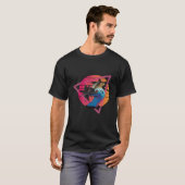 Cassowary Modern Retro Sunset Palm T-shirt (Voorkant volledig)