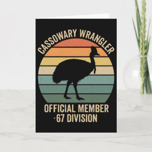 Cassowary-verzorger grappige Retro vogelliefhebber Kaart