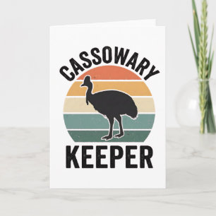 Cassowary-verzorger grappige Retro vogelliefhebber Kaart