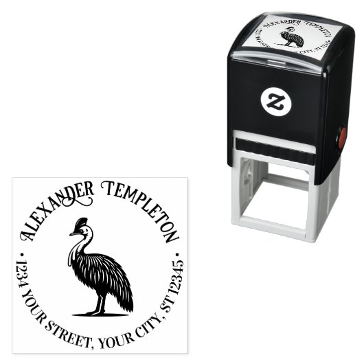 Cassowary vogel Australië Naam Retouradres Zelfinktende Stempel (In situ)