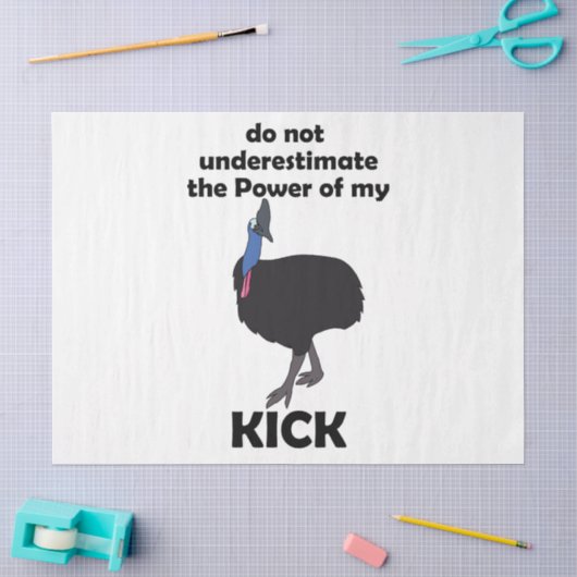 Cassowary Vogel Trapkracht Grappige Quote Tissuepapier (Craft)