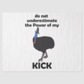 Cassowary Vogel Trapkracht Grappige Quote Tissuepapier (Voorkant)