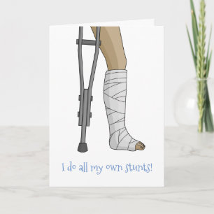 Cast & Crutches grappig, ik doe al mijn eigen stun Kaart