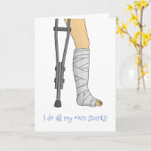 Cast & Crutches grappig, ik doe al mijn eigen stun Kaart (Gele Bloem)