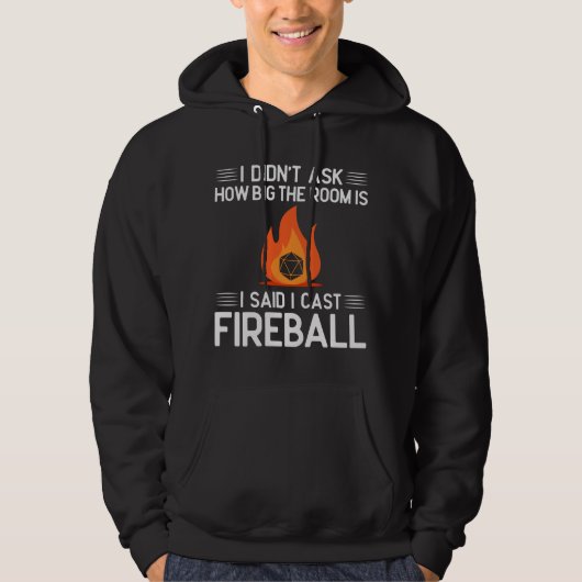 Cast Fireball Funny Gamer Geek Hoodie (Voorkant)