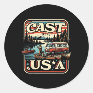 Cast in de Verenigde Staten Vissen Adventure Ronde Sticker