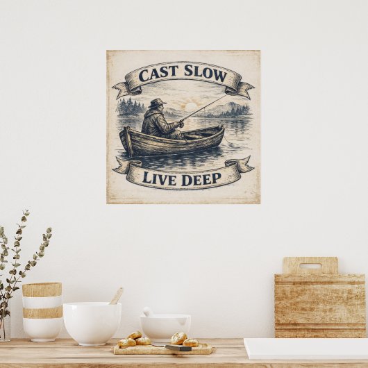 Cast Slow, Live Deep Poster (Keuken)