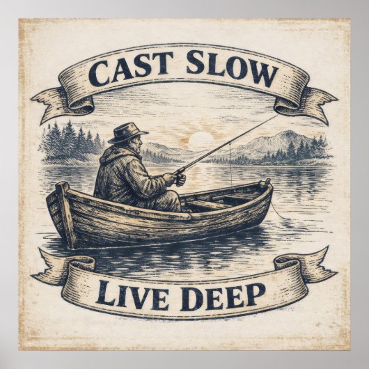 Cast Slow, Live Deep Poster (Voorkant)