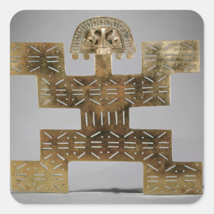 Cast Tumbaga pectoris uit Huaca del Dragon Vierkante Sticker
