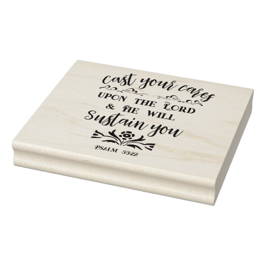 Cast Your Cares Bijbel Verse Opgezette Typografie Rubberstempel (Stempel)