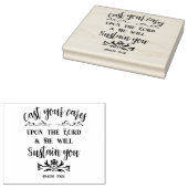 Cast Your Cares Bijbel Verse Opgezette Typografie Rubberstempel (Gestempeld)