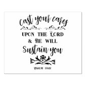 Cast Your Cares Bijbel Verse Opgezette Typografie Rubberstempel (Afrduk)