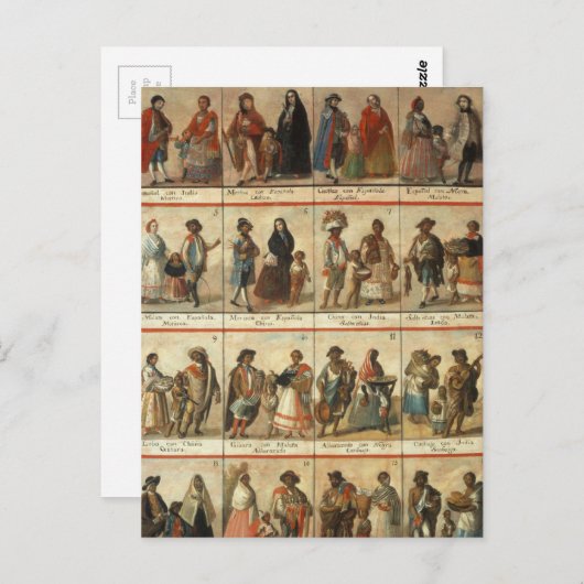 Casta schildert alle briefkaart (Voorkant / Achterkant)