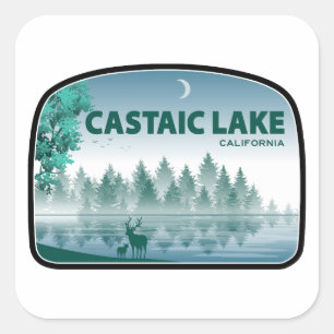 Castaic Lake California Herten Vierkante Sticker