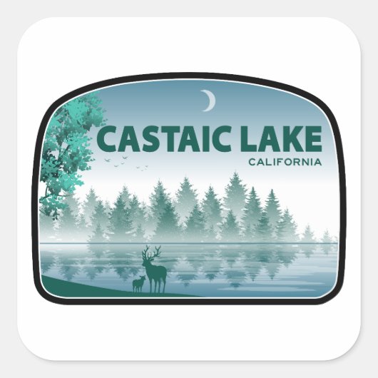 Castaic Lake California Herten Vierkante Sticker (Voorkant)