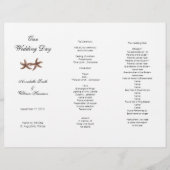 Castal Wedding Tri-Fold Starfish Couple-programma (Voorkant)