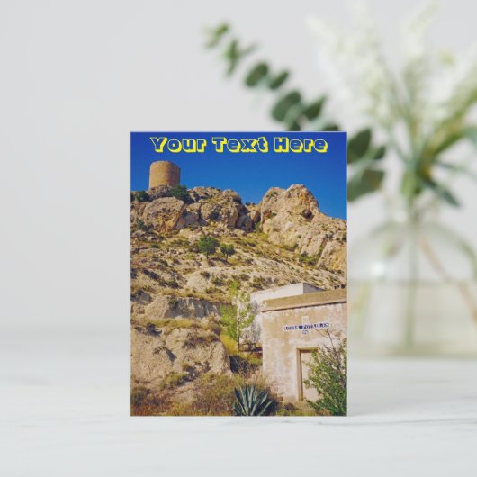  Castalla Castle, Briefkaart Spanje (Staand voorkant)