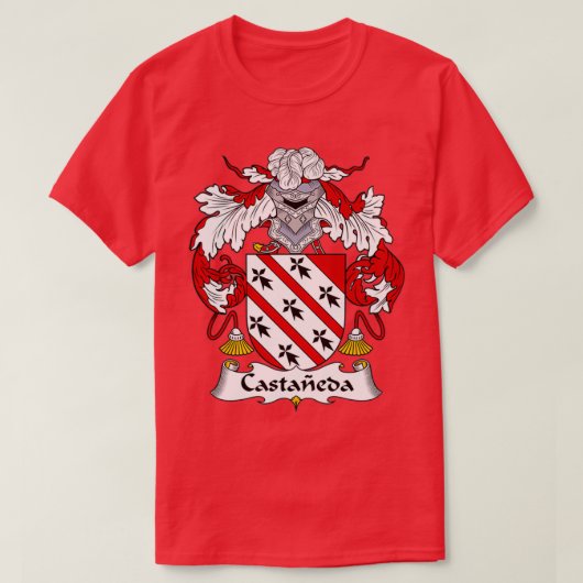 Castaneda Coat of Arms Family Crest T-shirt (Design voorkant)