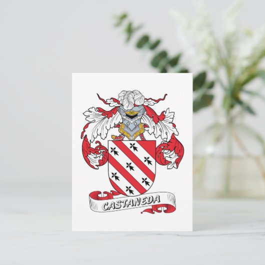 Castaneda Family Crest Briefkaart (Staand voorkant)