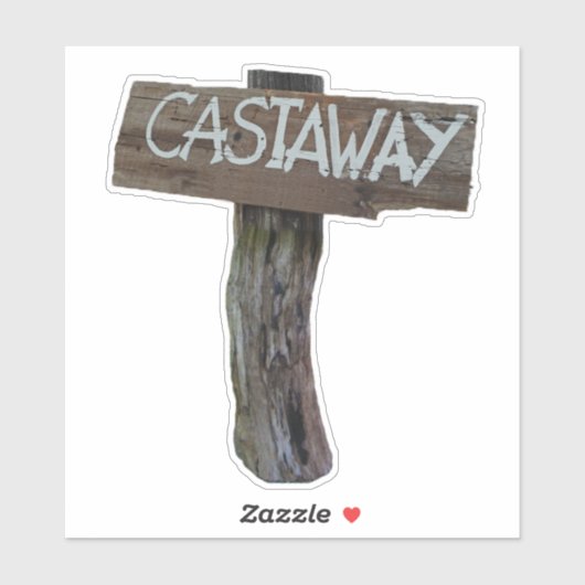 Castaway Sign-Sticker Sticker (Vel)