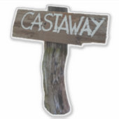 Castaway Sign-Sticker Sticker (Voorkant)