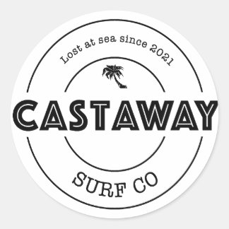 Castaway Surf Co. Originele Logo Ronde Sticker