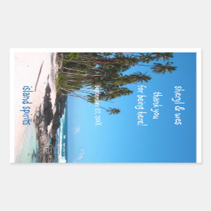 Castaway Wine Sjabloon flesetiket Rechthoekige Sticker