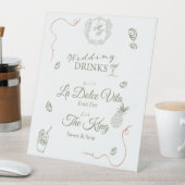 Caste Wedding Monogram Drinks Menu Reclamebord Met Voetstuk (Insitu)