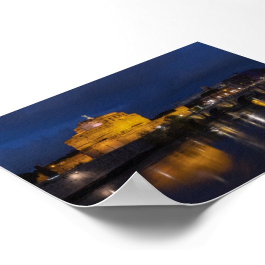 Castel Sant Angelo by night Poster (Hoek)
