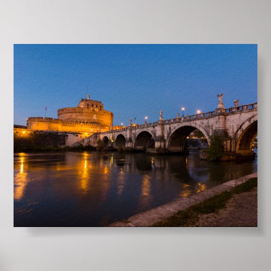 Castel Sant Angelo by night Poster (Voorkant)